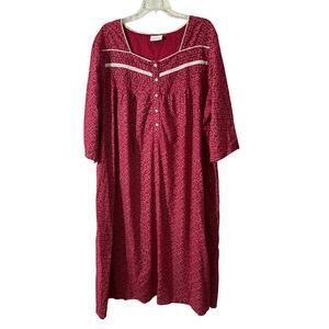 Vermont Country Store Paisley Nightgown L/XL Red